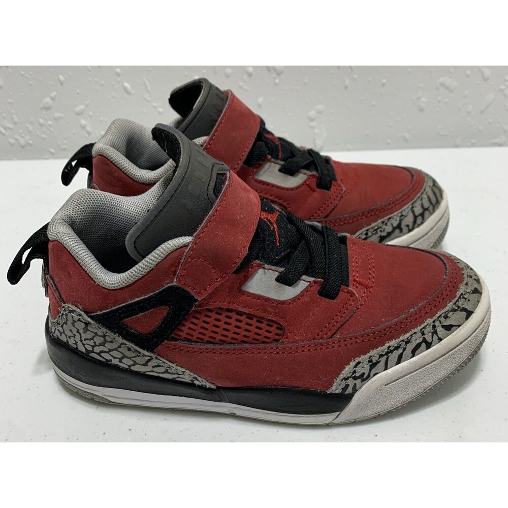 Nike Air Jordan Spizike Low Shoes Sneakers Kids 12C Red Black Grey FQ3951-600